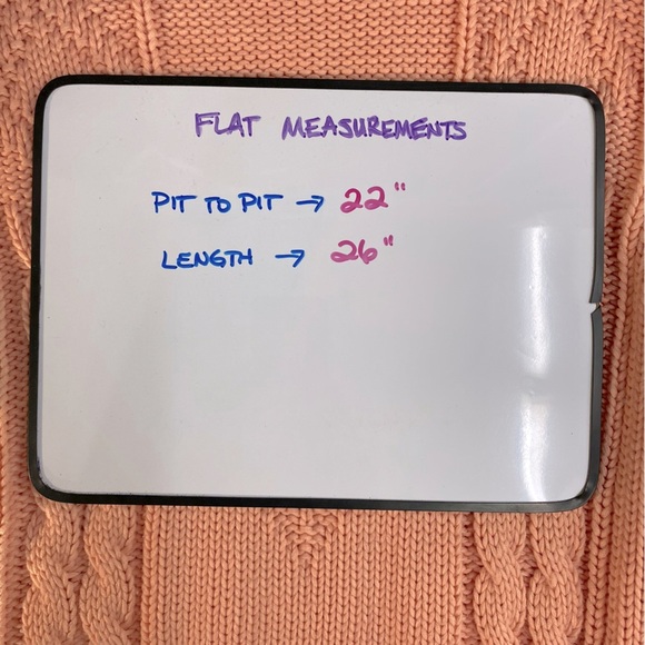 Vintage Karuba Clothing Peach Chunky Cable Knit Mock Neck Sweater L - Picture 5 of 15